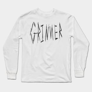 Dark and Gritty Grinner Word Text Design Long Sleeve T-Shirt